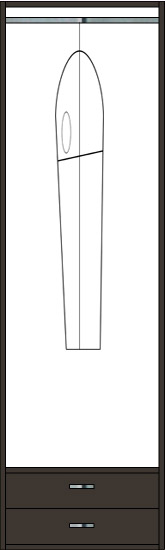 Estrecho: Estanterías y 1 cajón